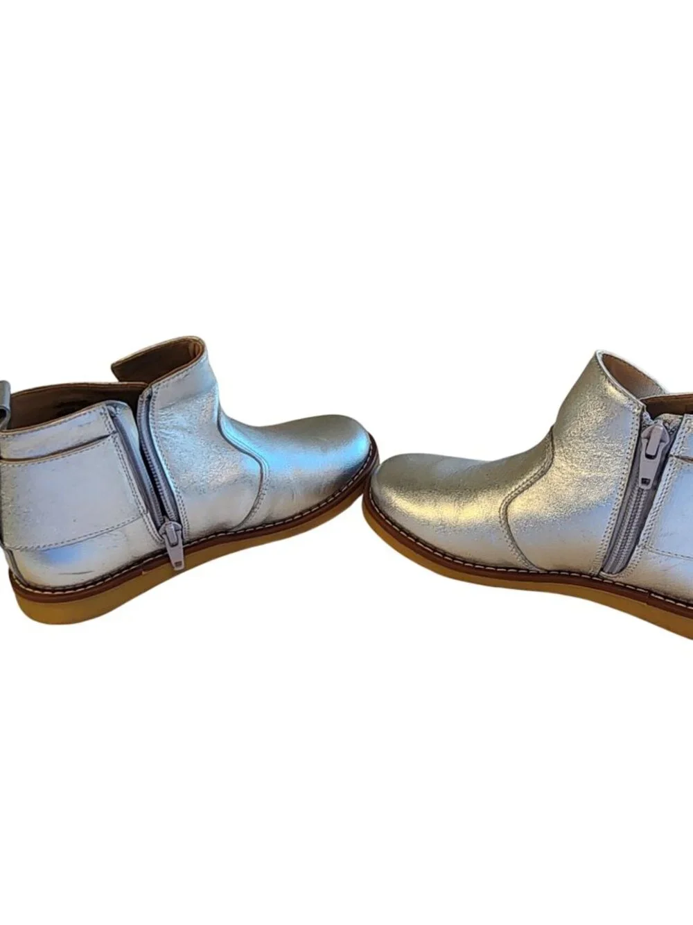 Elephantito Metallic Silver Ankle Boots Girls Size 13 - Picture 7 of 7